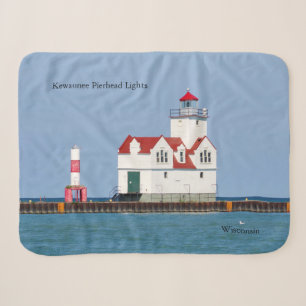 Kewaunee Pierhead Lights sherpa blanket