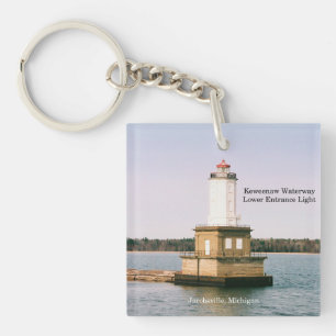 Keweenaw Waterway Entrance Lights key chain
