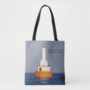 Keweenaw Waterway lights all over tote bag