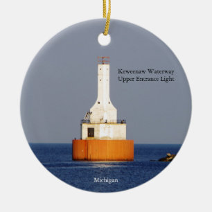 Keweenaw Waterway Upper Entrance Light 2023 Ceramic Ornament