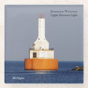 Keweenaw Waterway Upper Entrance Light 2023 Glass Coaster