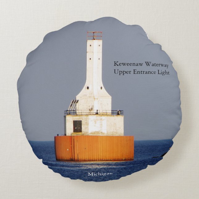 Keweenaw Waterway Upper Entrane Light pillow (Back)