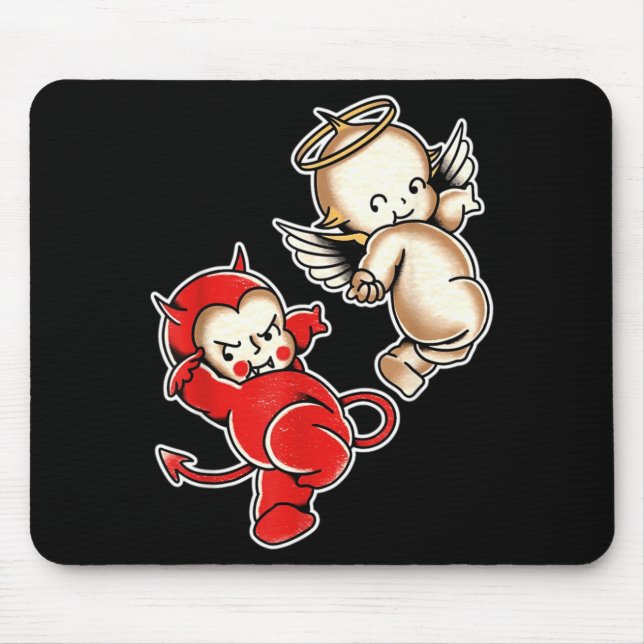 Kewpie Baby Devil Angel Cherubs Mouse Pad (Front)