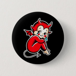 Kewpie Baby Devil Crying Sad Demon 6 Cm Round Badge