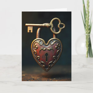 Key and Lock Valentines Card