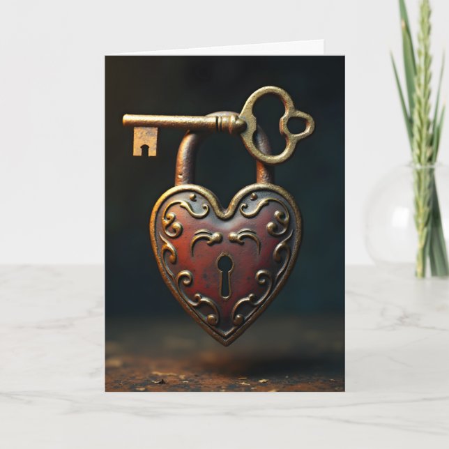 Key and Lock Valentines Card (Front)