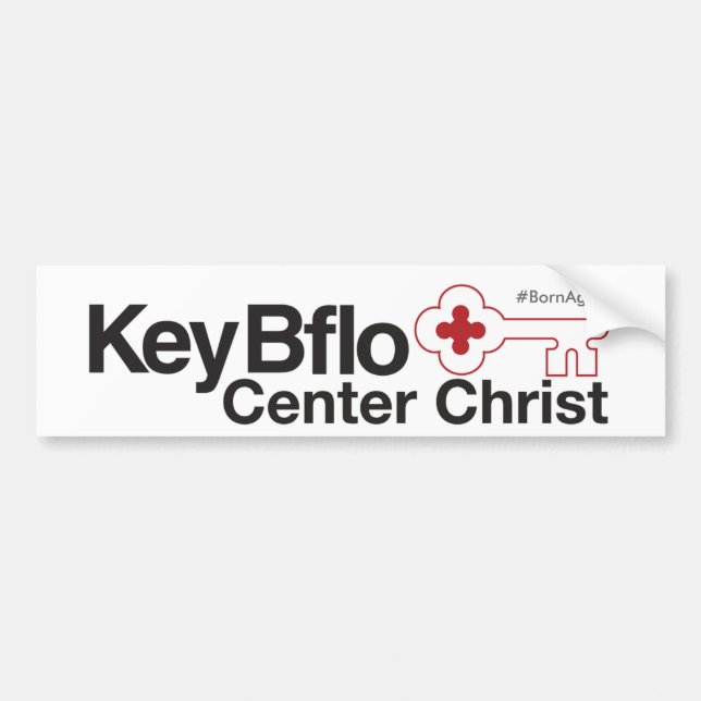 Key Bflo Centre Christ #BornAgainBflo Bumper Sticker (Front)