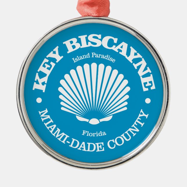 Key Biscayne (seashell) Metal Ornament (Front)