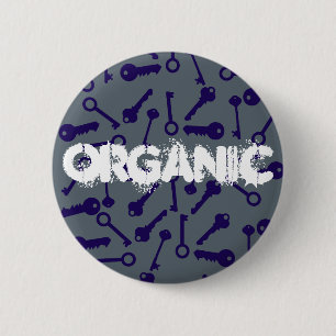 Key Blue Pattern Product 6 Cm Round Badge