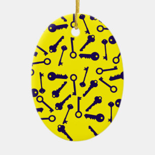 Key Blue Pattern Product Ceramic Ornament