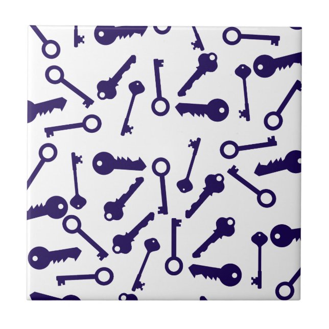 Key Blue Pattern Product Ceramic Tile (Front)