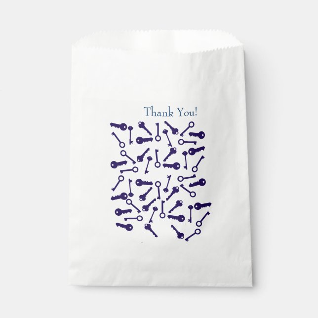 Key Blue Pattern Product Favour Bag (Front)