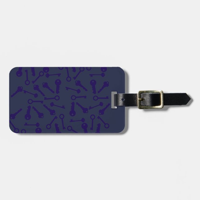Key Blue Pattern Product Luggage Tag (Front Horizontal)
