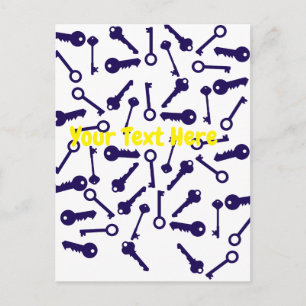 Key Blue Pattern Product Postcard