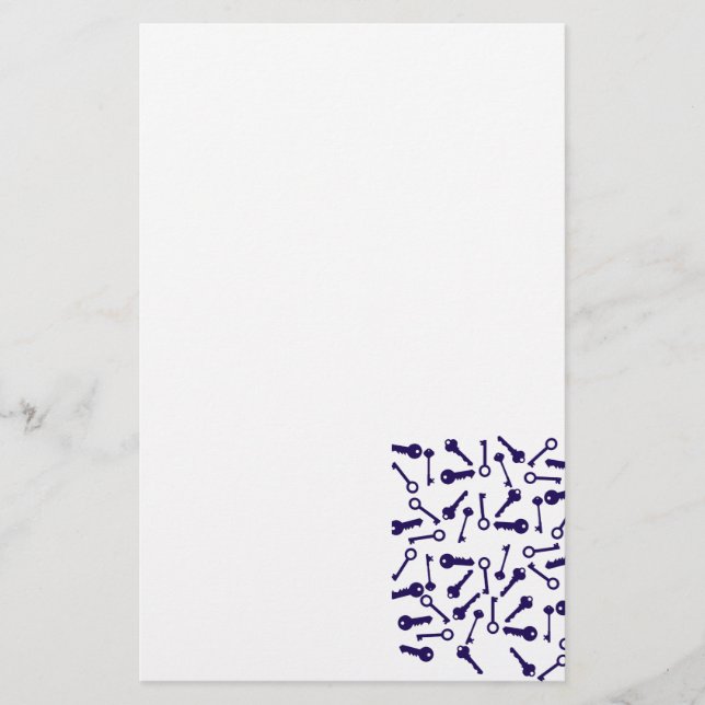 Key Blue Pattern Product Stationery (Front)