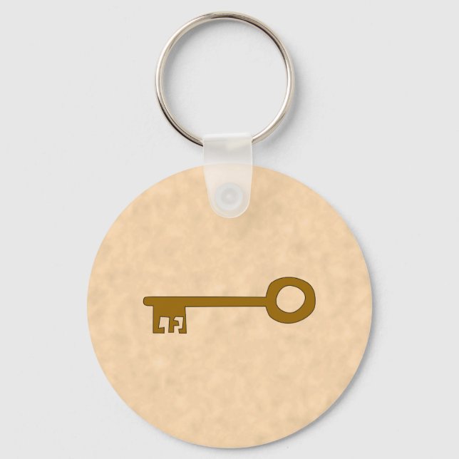 Key. Brown Key on Parchment Effect. Ring (Front)