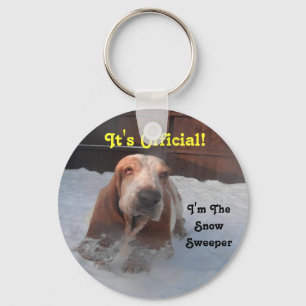 Key Chain Basset Hound Snow Sweeper