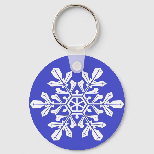 Key Chain Blue Snow Flake (Front)