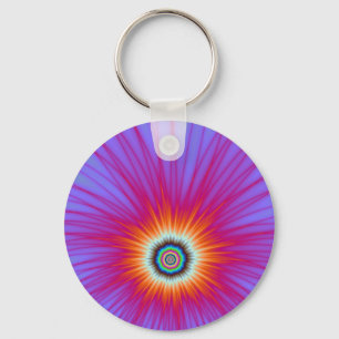 Key Chain    Explosion in Pink Blue and Red