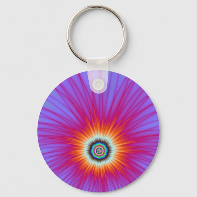 Key Chain    Explosion in Pink Blue and Red (Front)