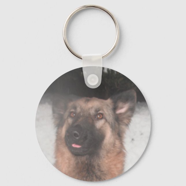 Key Chain German Shepherd Sticking Tongue Out (Front)
