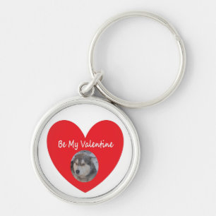 Key Chain Husky Red Heart Be My Valentine