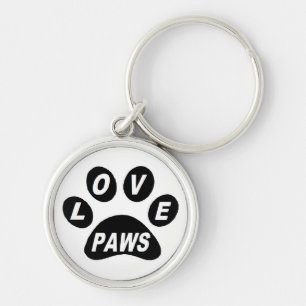 Key Chain Love Paws on Paws Black