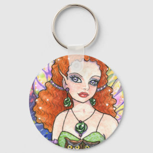 Key Chain Owl Flower Fairy Fantasy by Ann Howard