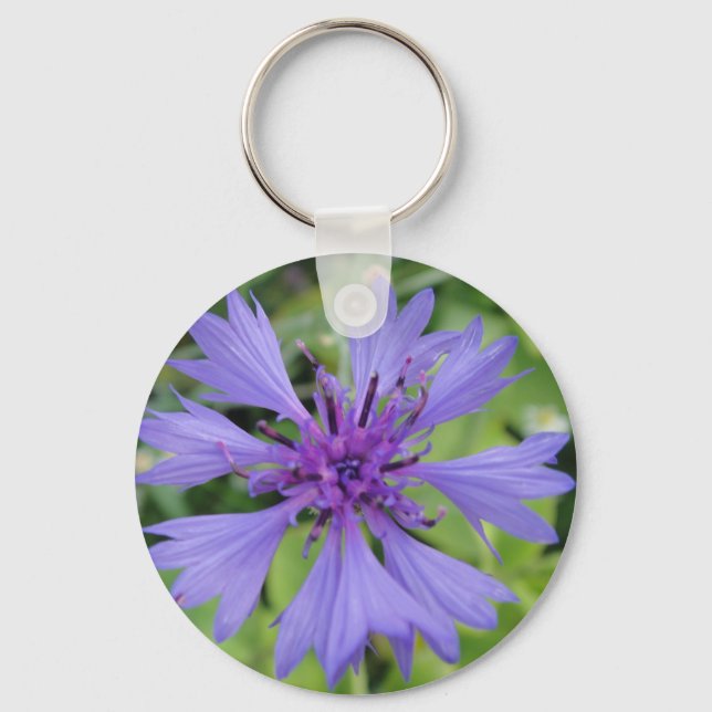 Key chain pretty blue cornflower (Front)