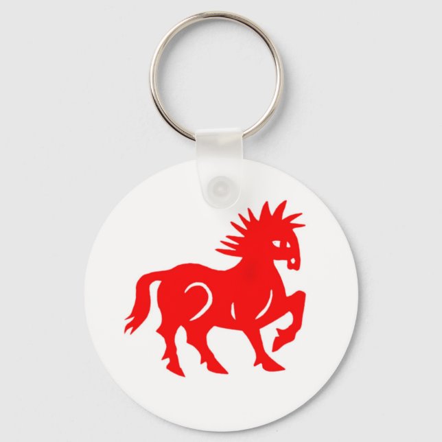 Key Chain: Red Horse Chinese Zodiac Ring (Front)