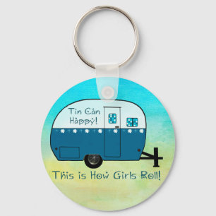 KEY CHAIN   Retro Camper Textured