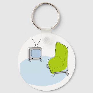 Key Chain Retro TV & Chair Design