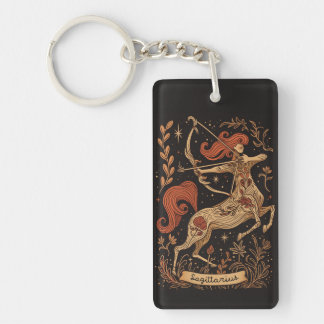 Key Chain Sagittarius Celestial Zodiac Art