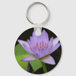 Key Chain  Soft Lavender Water Lily