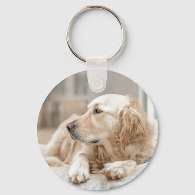 Key Chain with image of Golden Retriever (Front)