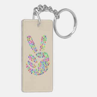 Key Chain with Peace Sign Colourful