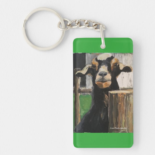 Key chain with racing goat customised (Front)