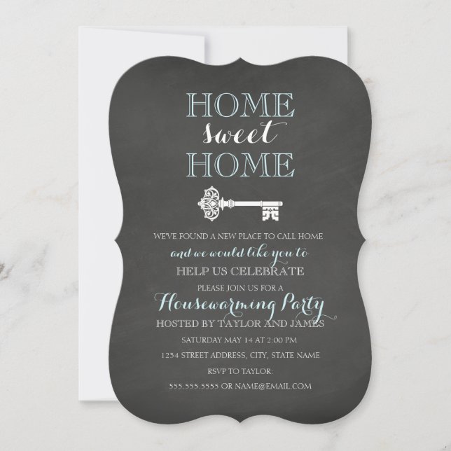 Key Chalkboard Housewarming Invite (Front)