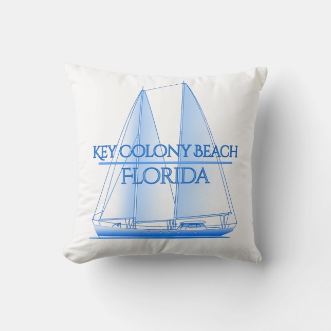 Key Colony Beach Coastal Nautical Sailing Sailor Cushion (Front)