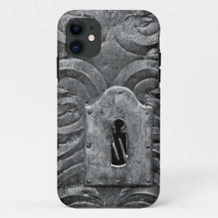 Key hole in mediaeval metal door iPhone 11 case