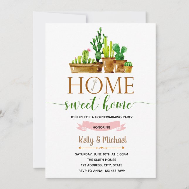 Key housewarming party invitation (Front)