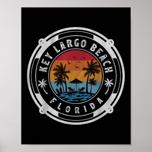 Key Largo Beach Florida Summer Vacation Vintage Su Poster