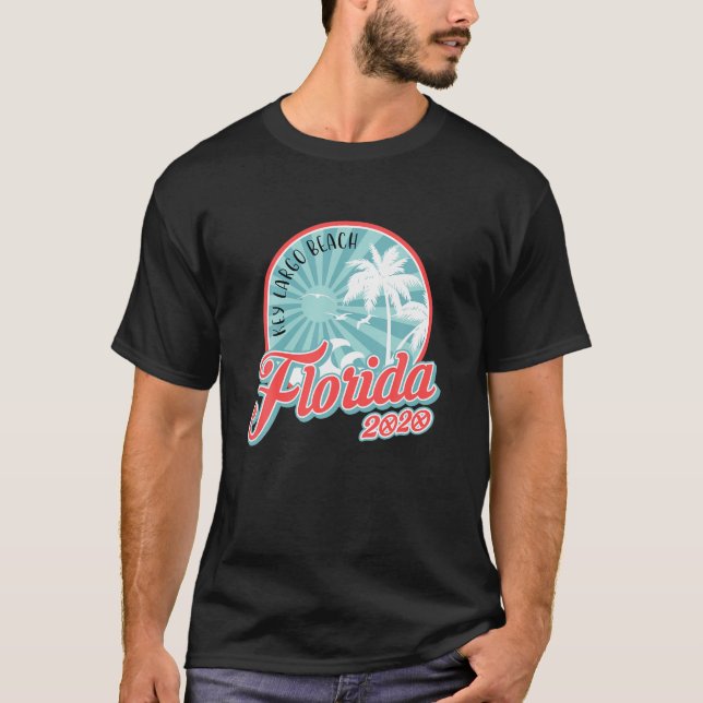 Key Largo Beach Florida Summertime Travelling Vaca T-Shirt (Front)