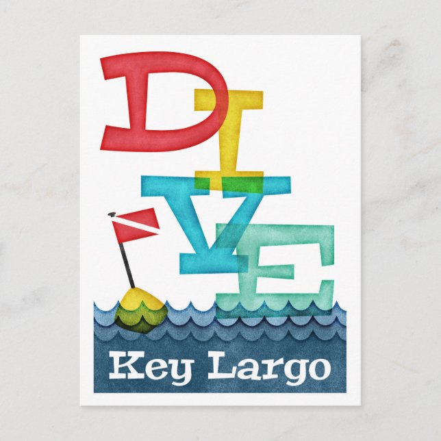 Key Largo Dive - Colourful Scuba Postcard (Front)