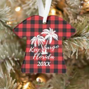 Key Largo Florida Beach Palm Trees Personalized Ornament
