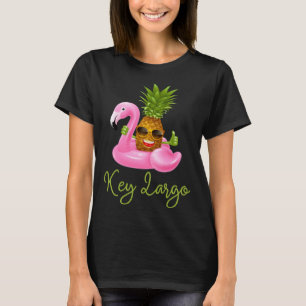 Key Largo Florida Beach Tropical  Flamingo Pineapp T-Shirt