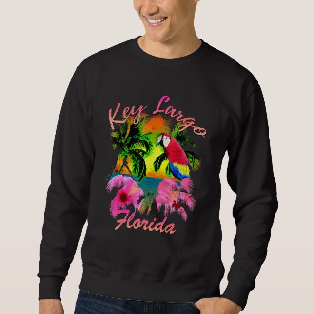 Key Largo Florida Keys Tropical Beach Sunset Islan Sweatshirt (Front)