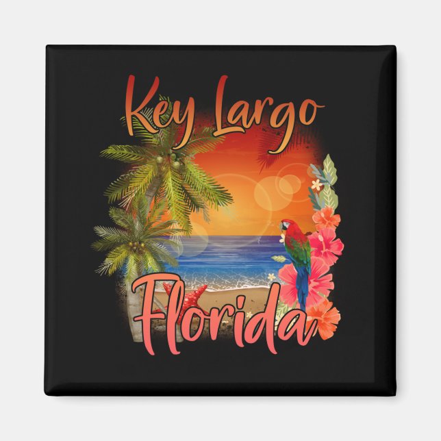 Key Largo Florida Keys Tropical Beach Sunset Magnet (Front)