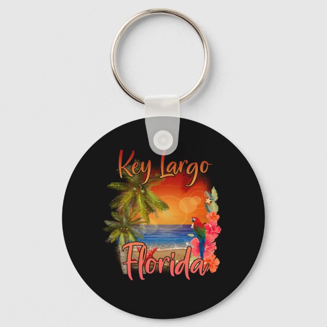 Key Largo Florida Keys Tropical Beach Sunset Ring (Front)