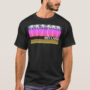 Key Largo Florida Retro Style Vintage Beach Sunset T-Shirt